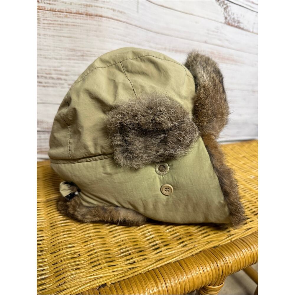 FRR Canada Rabbit Fur Aviator Hat Tan